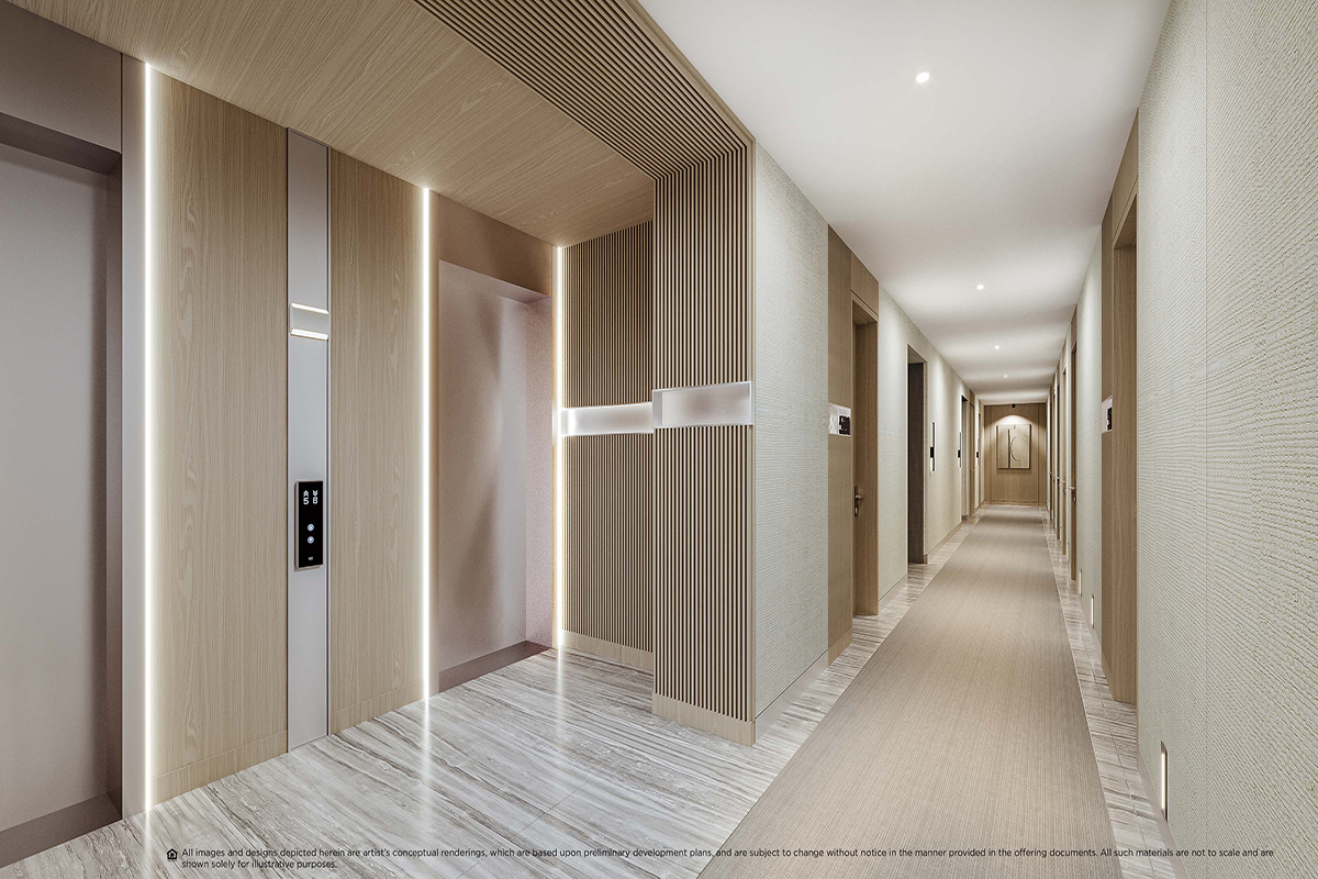 Rendering of La Baia Hallway