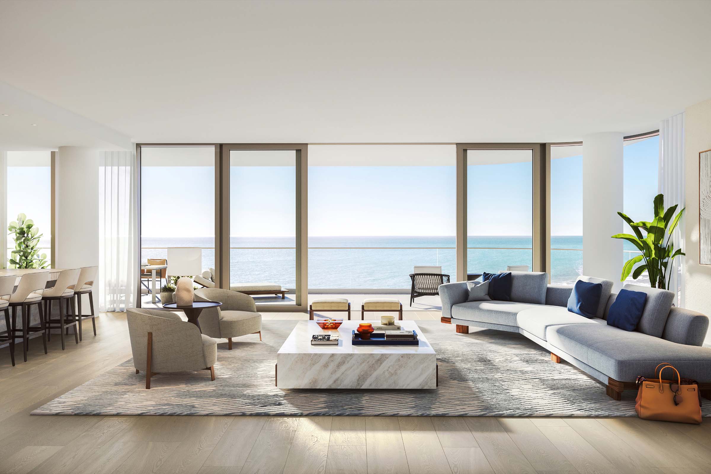 Rendering of The Perigon Miami Beach Living Room