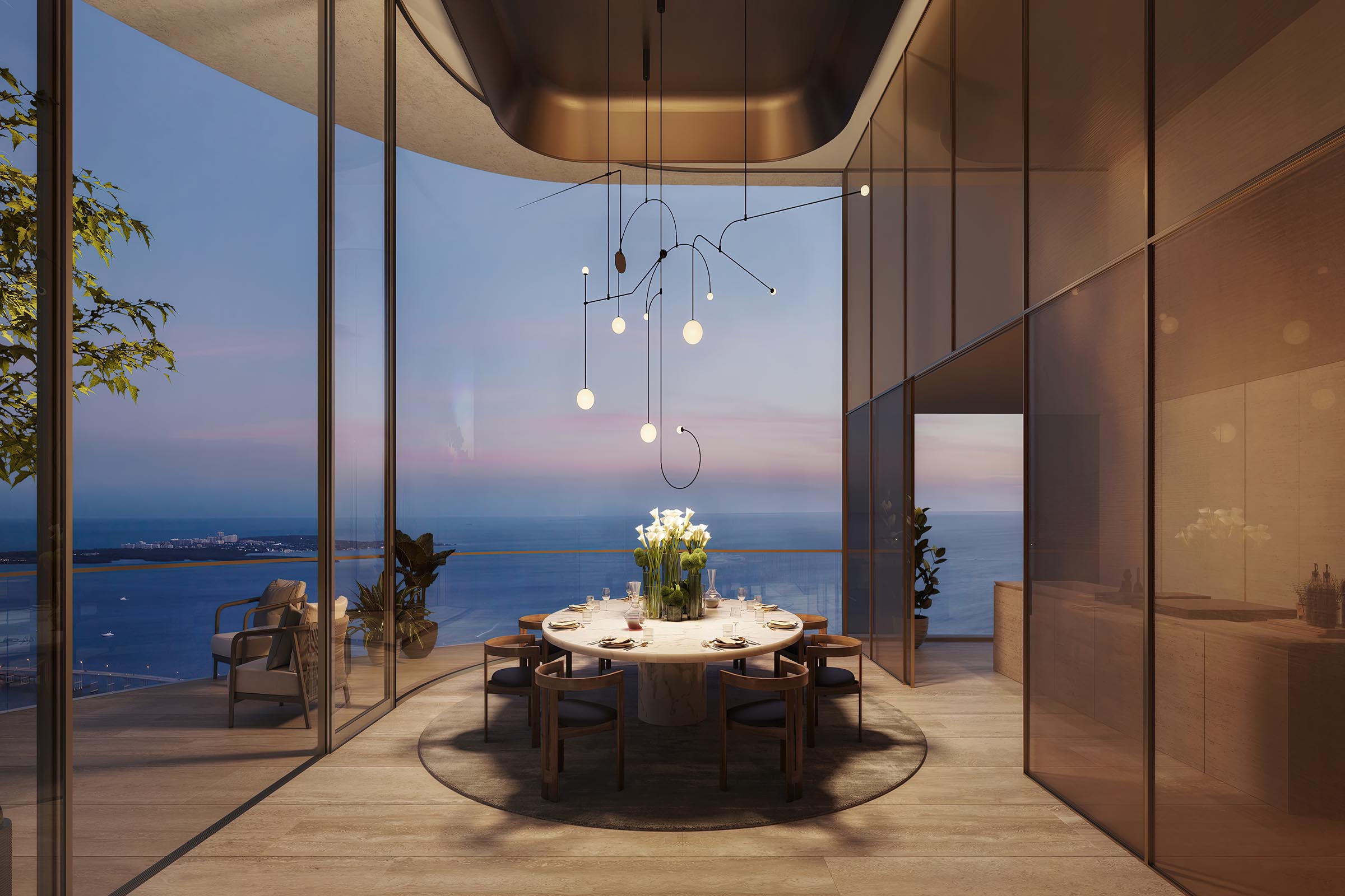 Rendering of The Residences at 1428 Brickell Dining Room